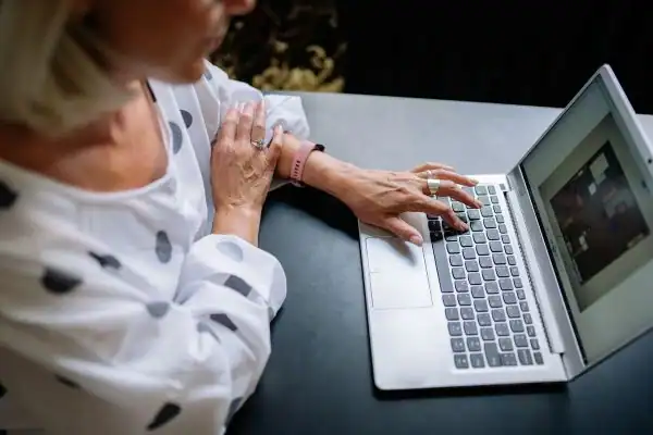 Image of woman attending online mediation Salford services from Barker Mediation